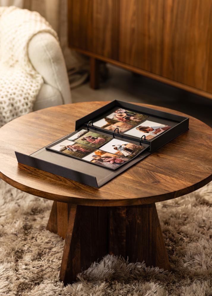 KAILA PHOTO Album Black - Coffee Table Photo Album (60 Negre Pagini / 30 foi)