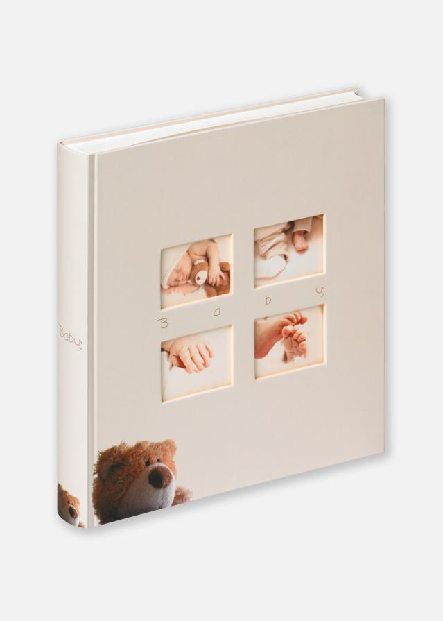 Classic Bear Album pentru copii Creme - 28x30,5 cm (60 Albe Pagini / 30 foi)