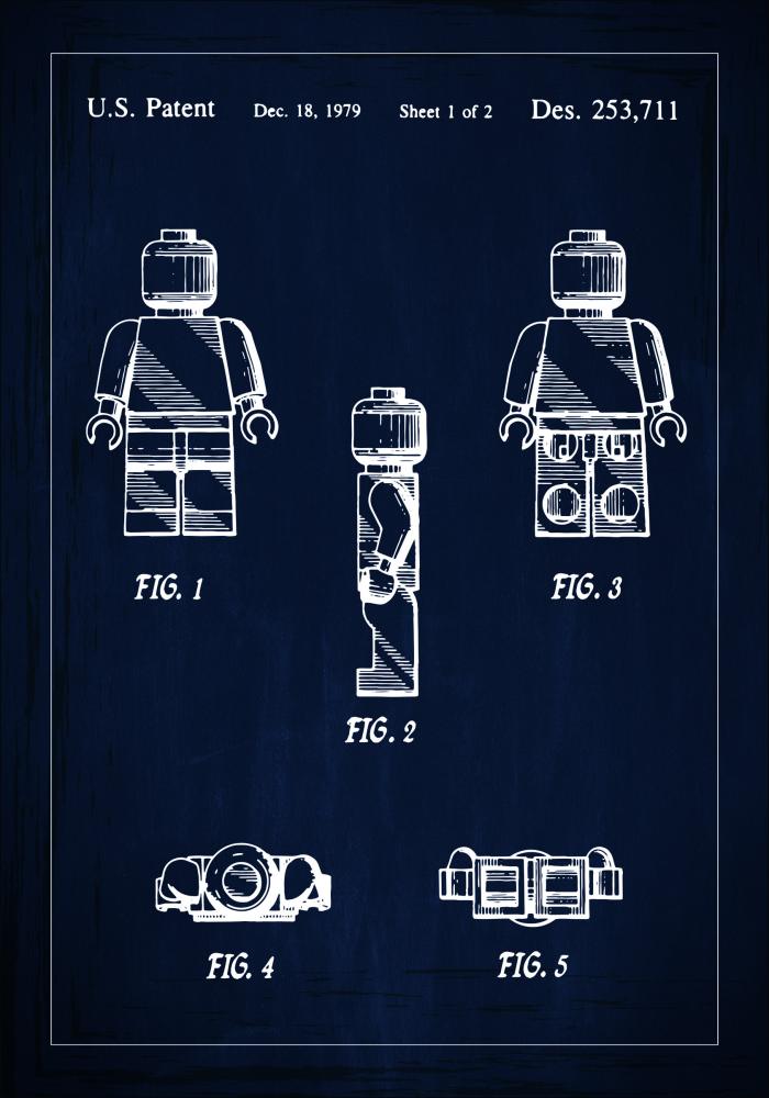 Schiță - Lego în - Albastru Poster