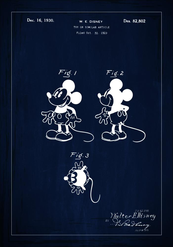 Schiță - Disney - Mickey Mouse - Albastru Poster