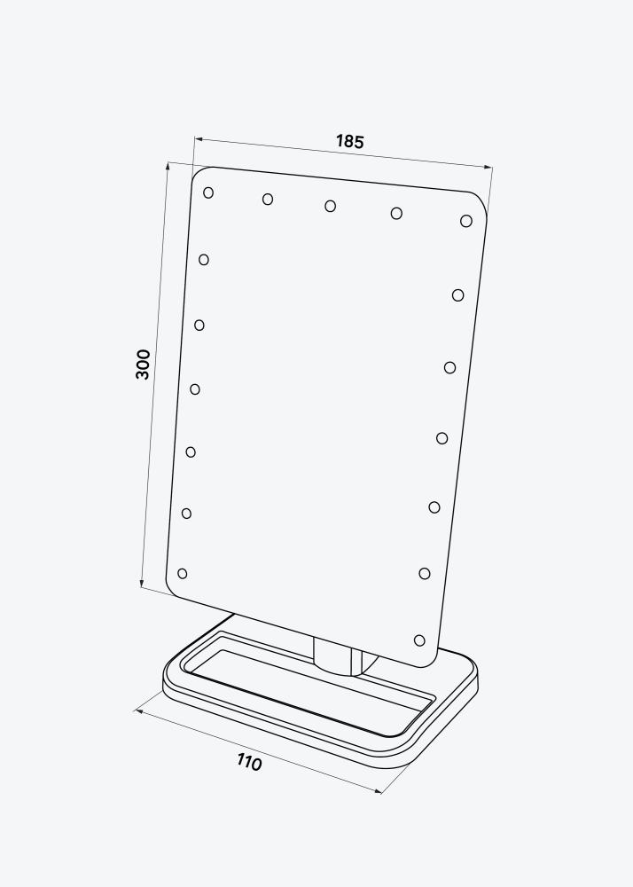 KAILA Oglindă pentru machiaj LED m. Boxe cu Bluetooth Roz auriu 18x30 cm