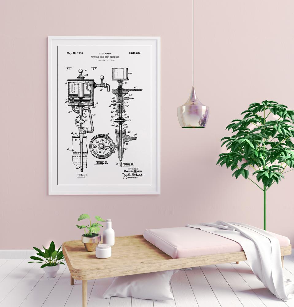 Patent Print - Portable Cold Beer Dispenser - White Poster