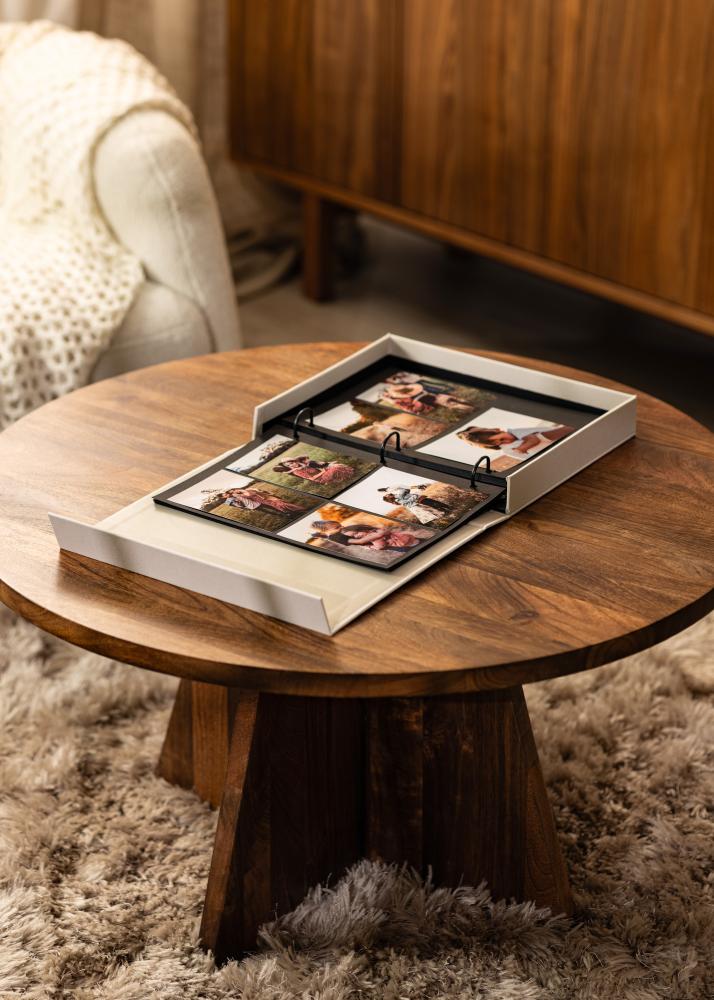 KAILA MOMENTS Creme - Coffee Table Photo Album (60 Negre Pagini / 30 foi)