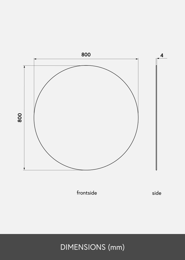 KAILA Rotund Oglindă Deluxe 80 cm Ø