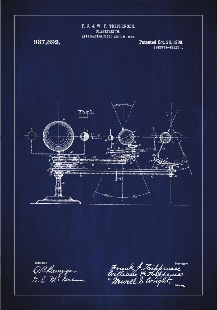 Schiță - Planetariu - Albastru Poster