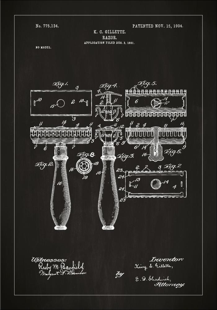 Schiță - Lamă de ras - Negru Poster