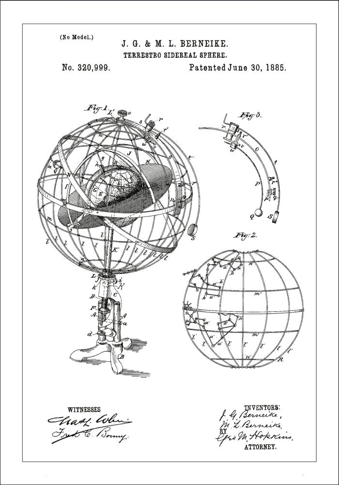 Schiță - Astronomic model - Alb Poster