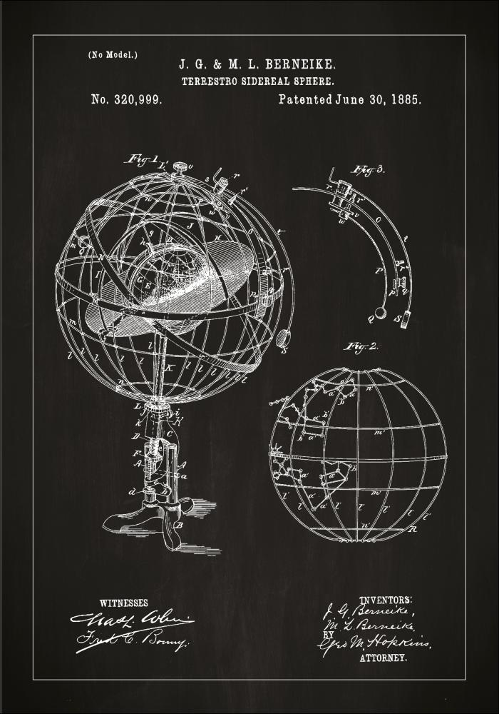 Schiță - Astronomic model - Negru Poster