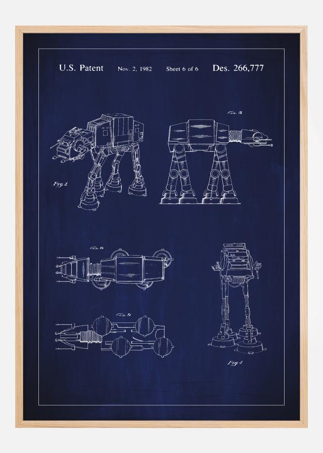 Schiță - Star Wars - Walker - Albastru Poster