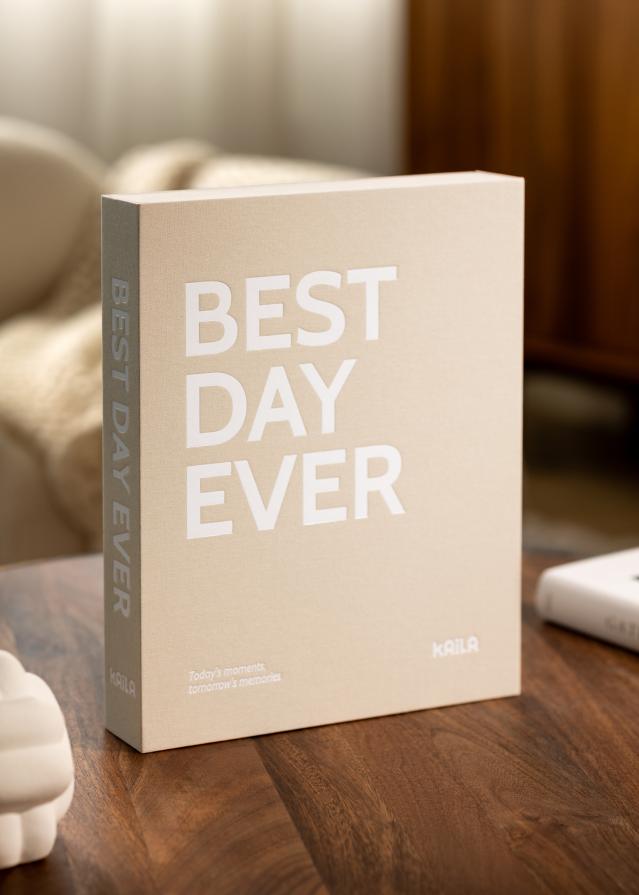 KAILA BEST DAY EVER Creme - Coffee Table Photo Album (60 Negre Pagini / 30 foi)