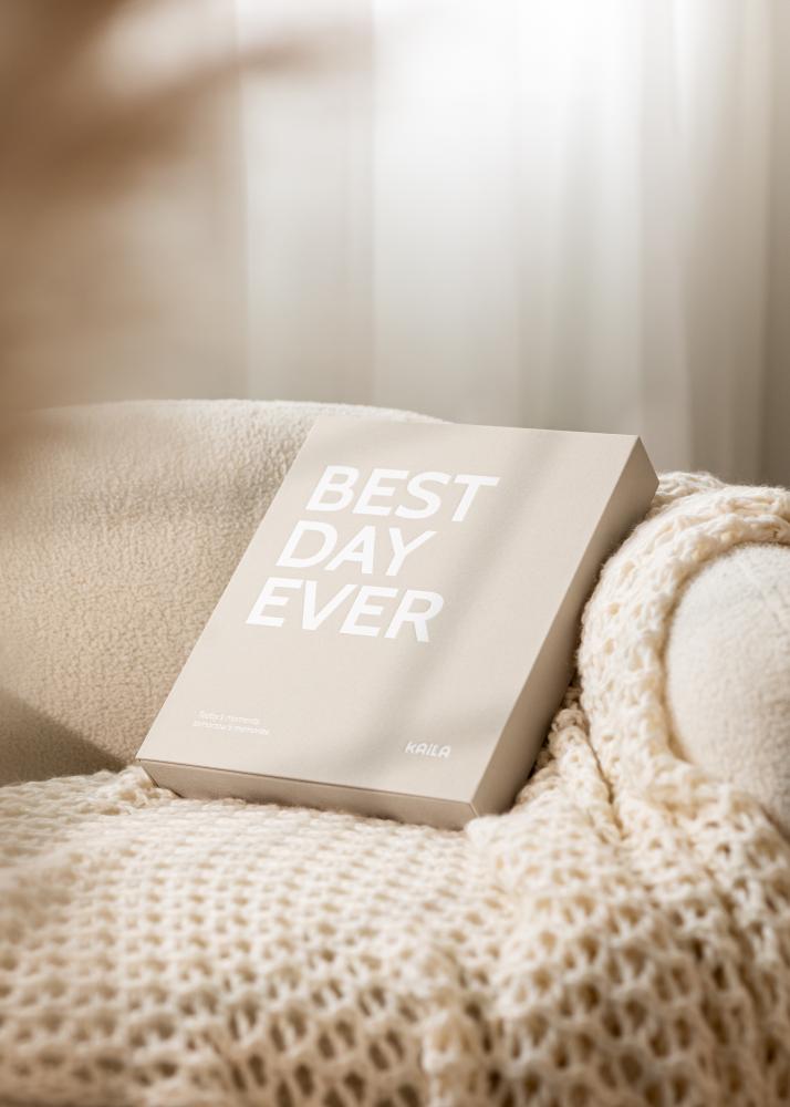 KAILA BEST DAY EVER Creme - Coffee Table Photo Album (60 Negre Pagini / 30 foi)