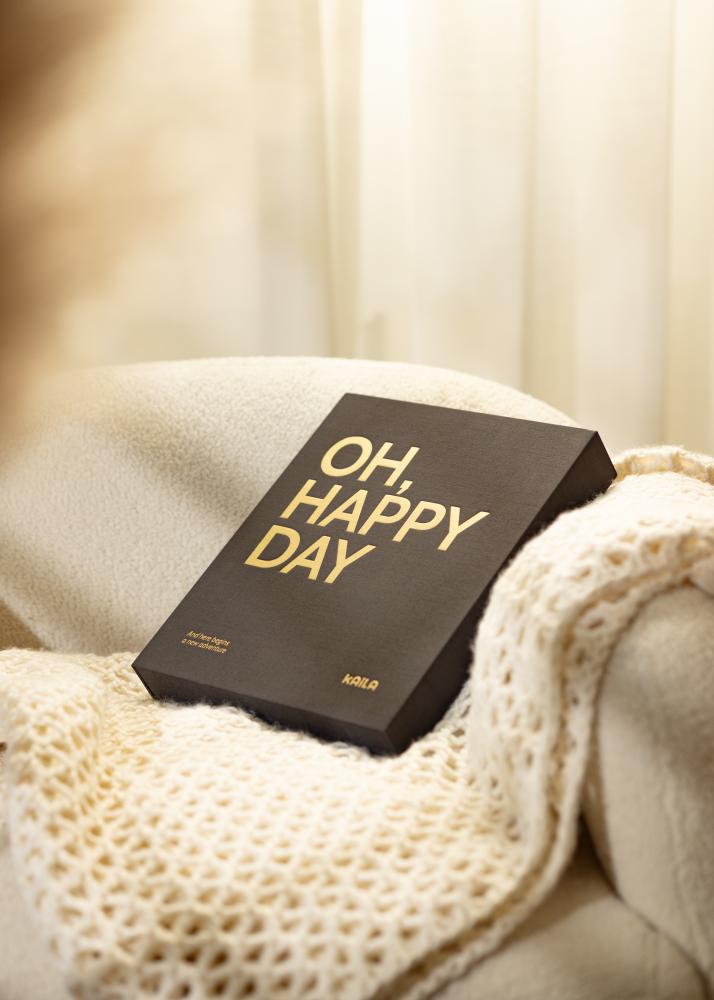 KAILA OH HAPPY DAY Black - Coffee Table Photo Album (60 Negre Pagini / 30 foi)