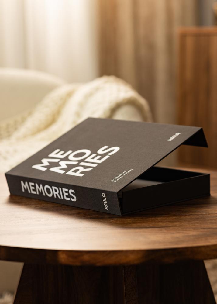 KAILA MEMORIES Black/White - Coffee Table Photo Album (60 Negre Sidor)