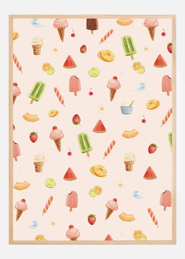 Sweet Ice Cream Pattern Poster