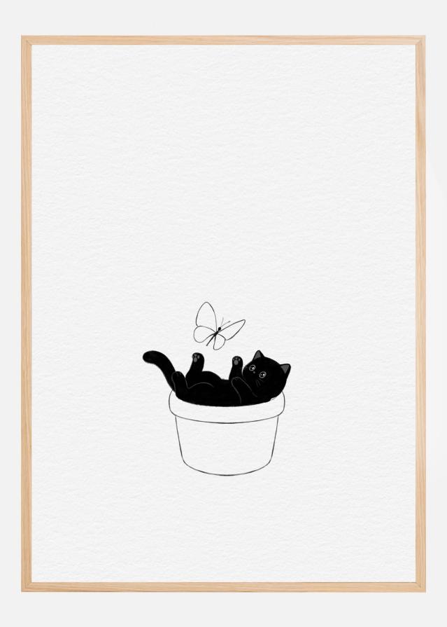 Cute Black Cat Poster