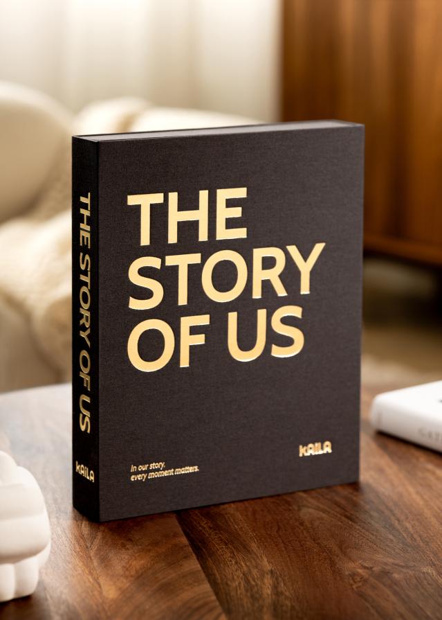 KAILA THE STORY OF US Creme - Coffee Table Photo Album (60 Negre Sidor)