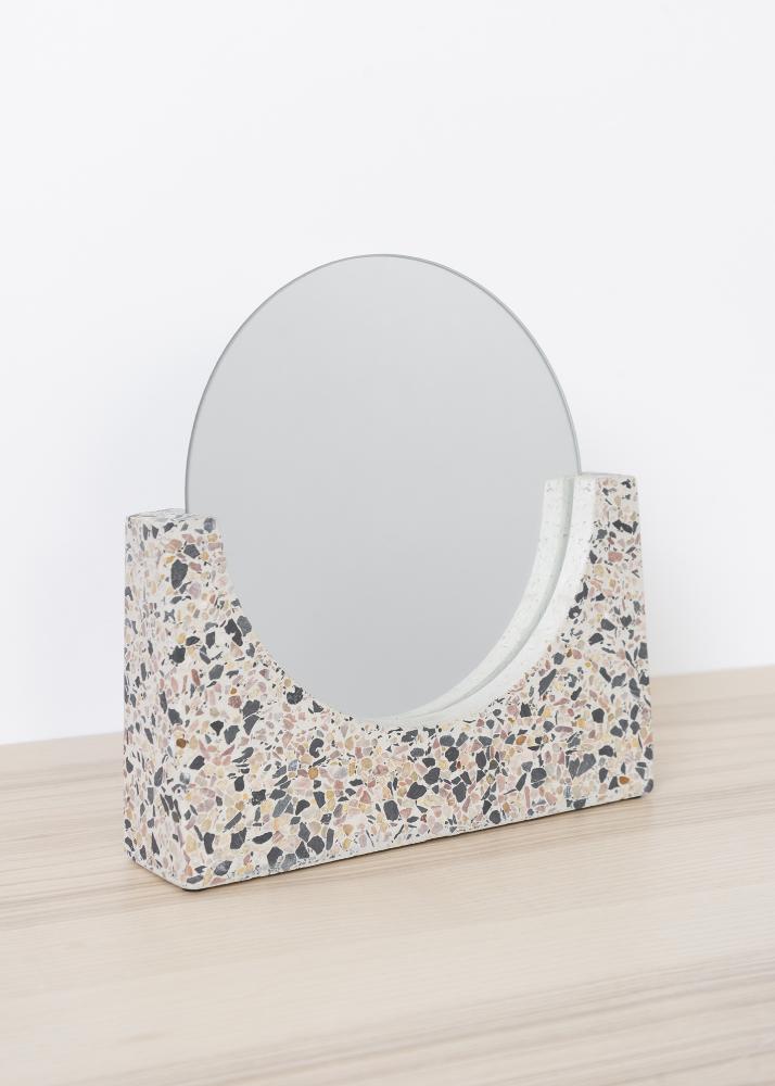 Oglindă de masă Terrazzo Alb 17 cm Ø