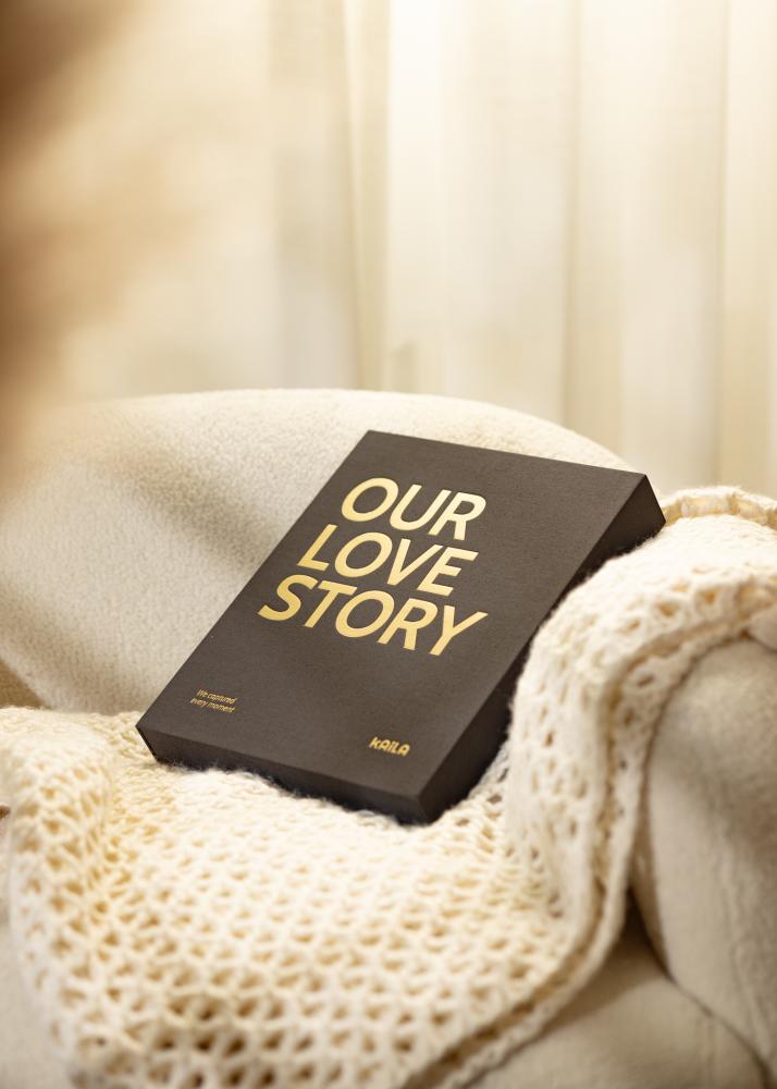 KAILA OUR LOVE STORY Black - Coffee Table Photo Album (60 Negre Sidor)