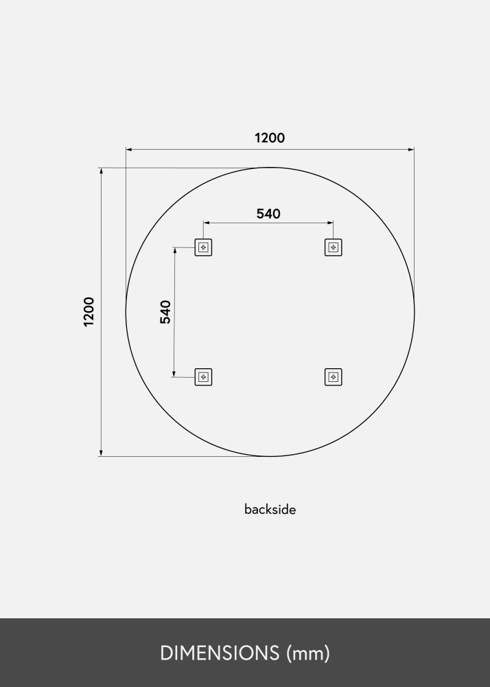 KAILA Rotund Oglindă 120 cm Ø