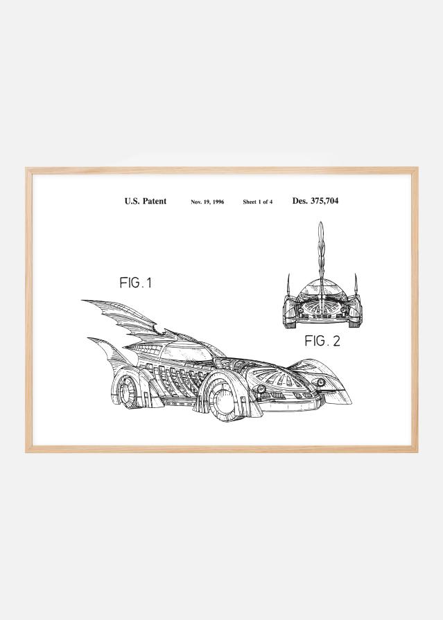 Schiță - Batman - Batmobile 1996 în Poster