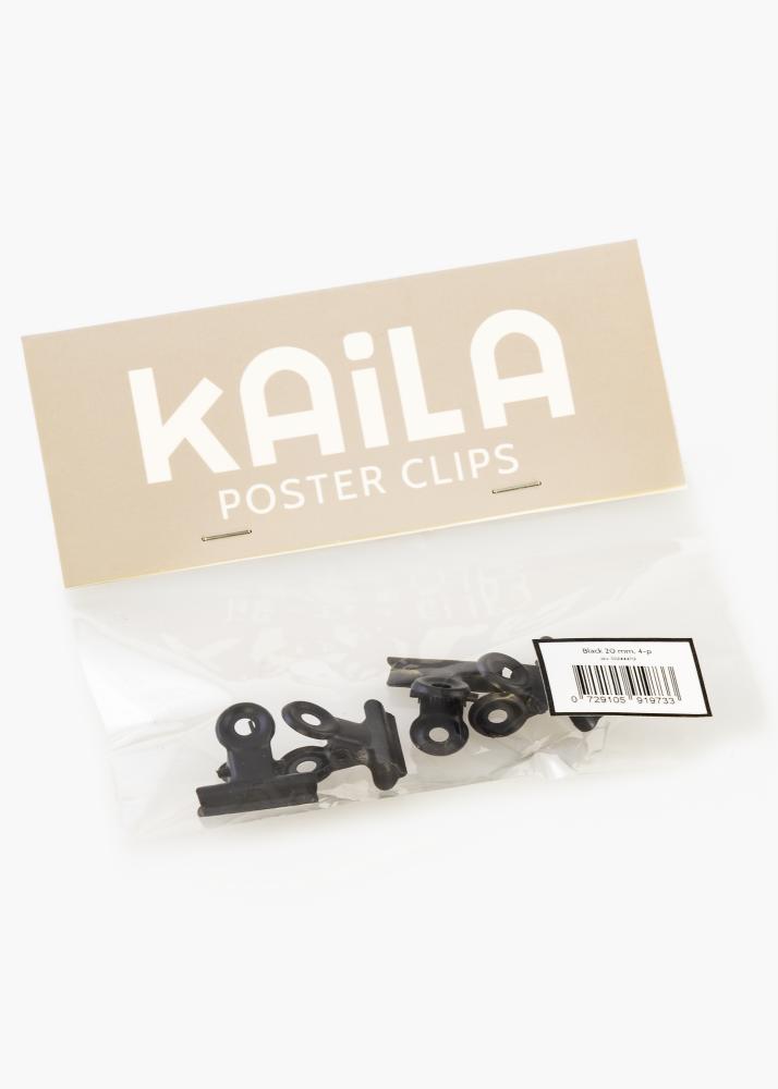 KAILA Poster Clip Black 20 mm - 4 buc.