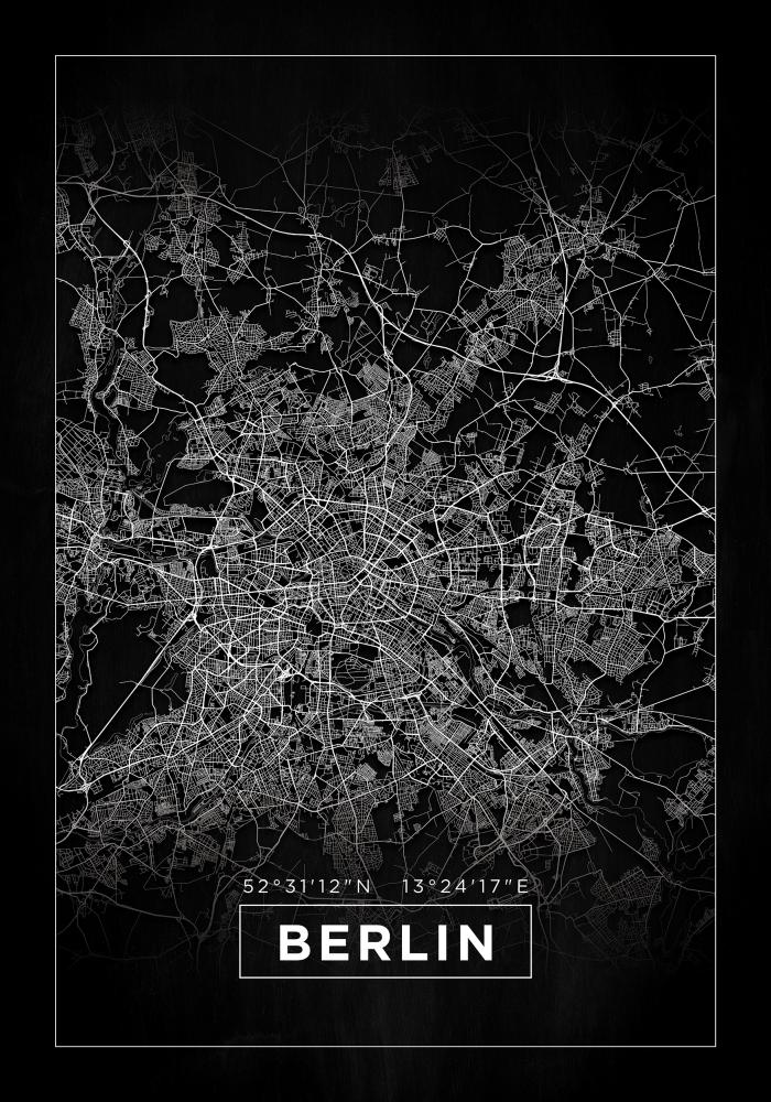 Hartă - Berlin - Negru Poster