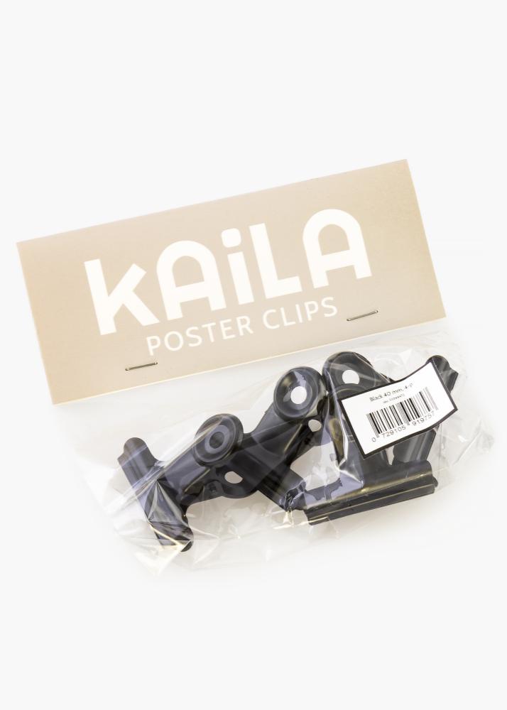 KAILA Poster Clip Black 40 mm - 4 buc.