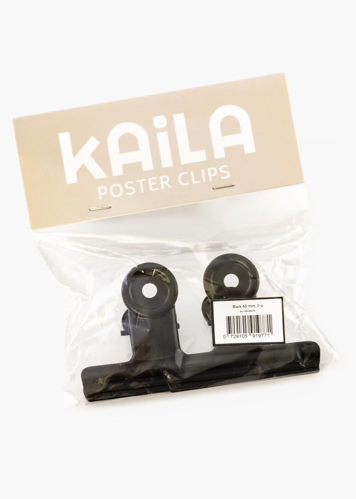 KAILA Poster Clip Black 65 mm - 2 buc.