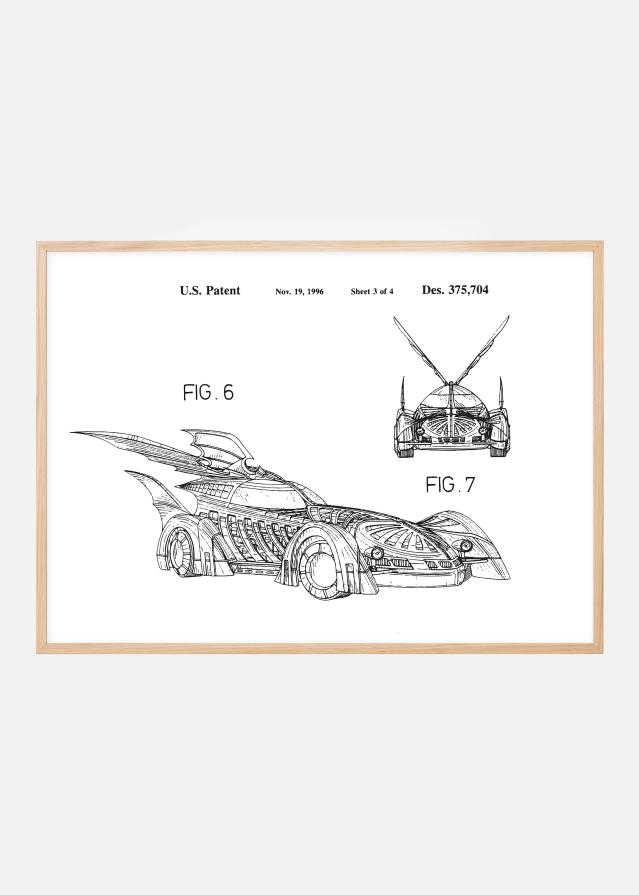 Schiță - Batman - Batmobile 1996 III Poster