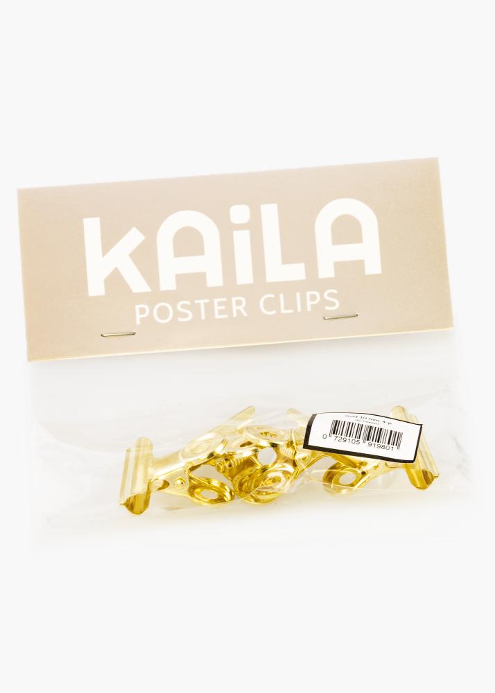 KAILA Poster Clip Gold 30 mm - 4 buc.