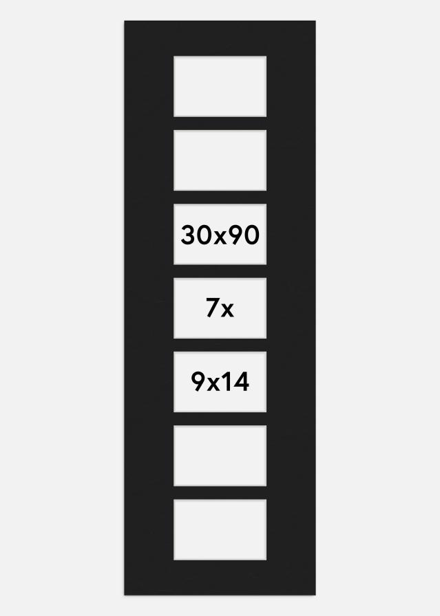 Paspartu Negru 30x90 cm - Colaj 7 Fotografii (9x14 cm)
