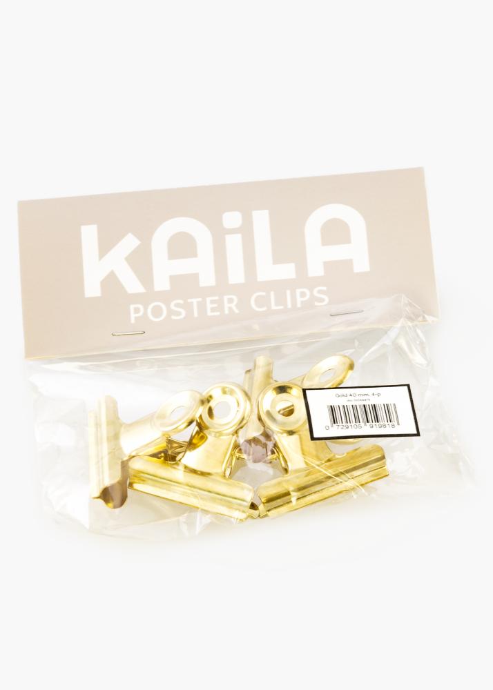 KAILA Poster Clip Gold 40 mm - 4 buc.