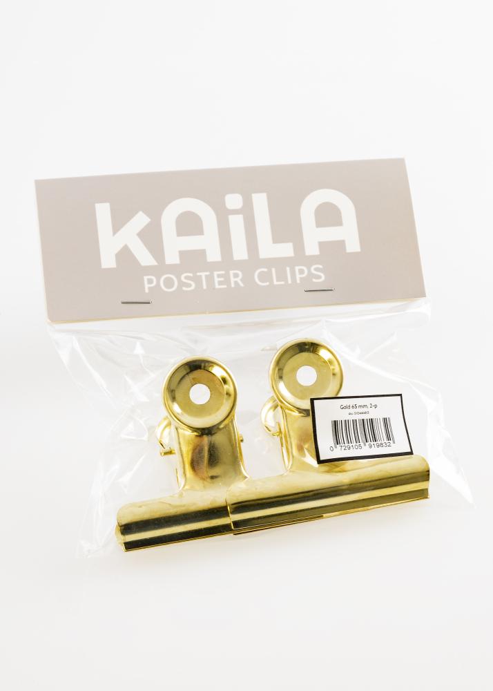 KAILA Poster Clip Gold 65 mm - 2 buc.