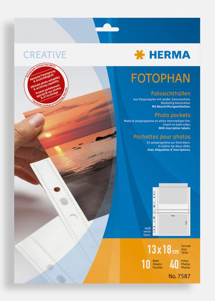 Herma Buzunare pentru fotografii 13x18 cm Orizontal - Set de 10 Albe