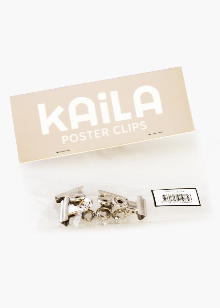 KAILA Poster Clip Argintiu 20 mm - 4 buc.