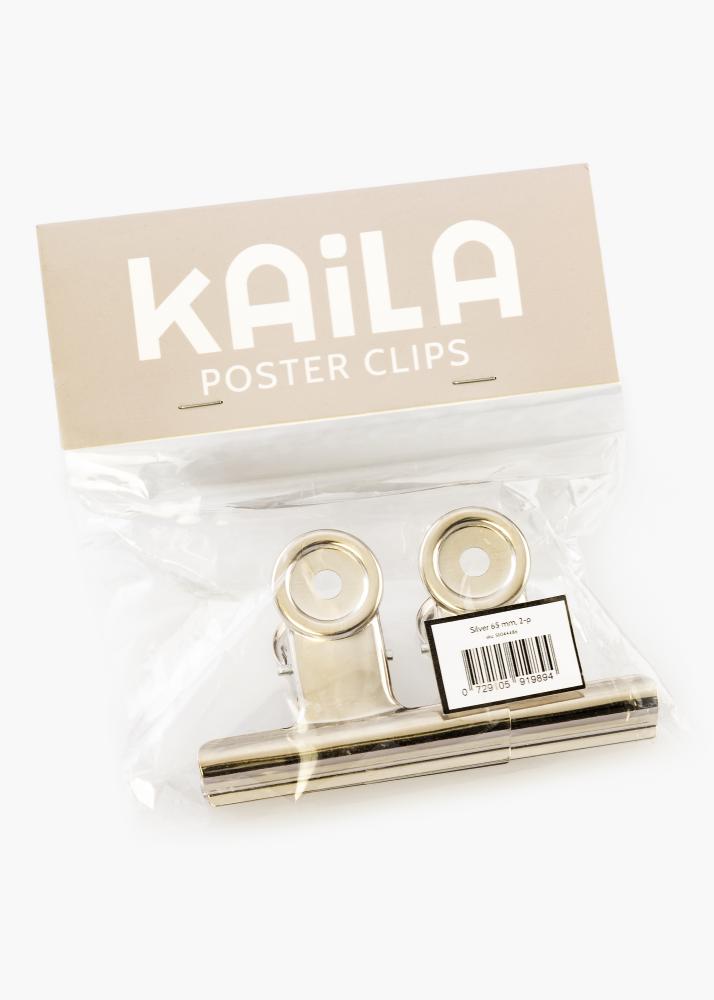 KAILA Poster Clip Argintiu 65 mm - 2 buc.