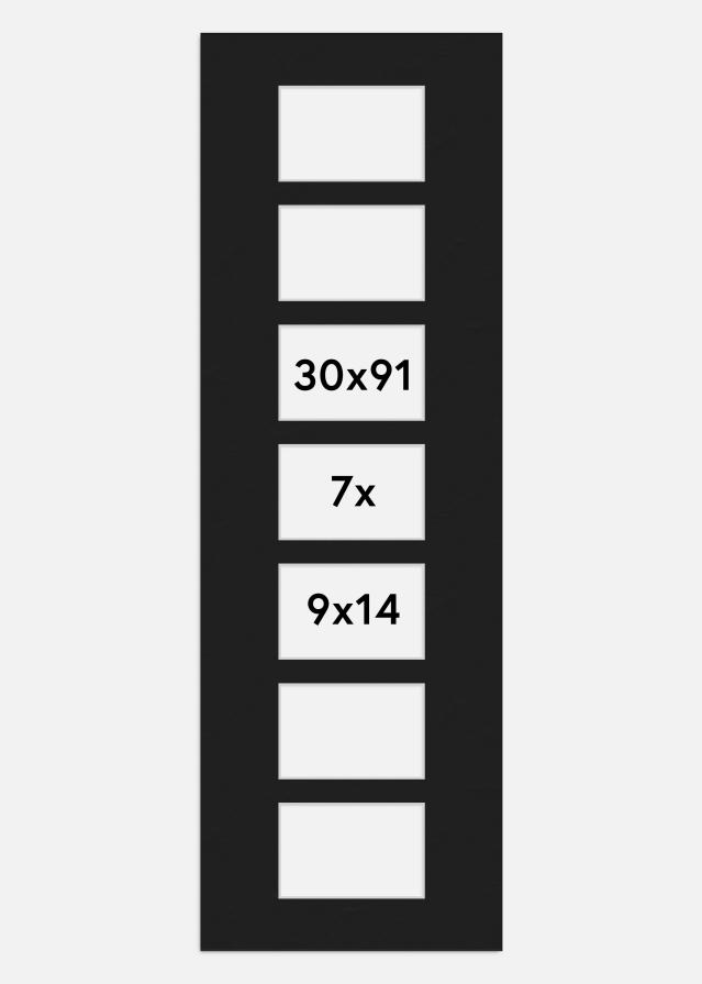 Paspartu Negru 30x91 cm - Colaj 7 Fotografii (9x14 cm)