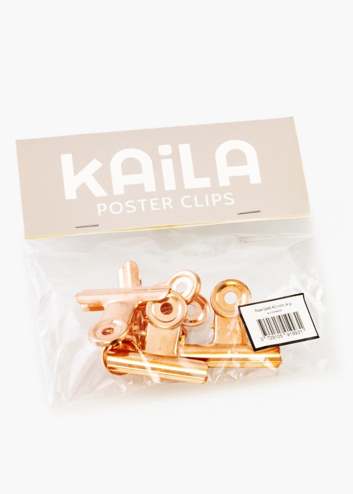 KAILA Poster Clip Rose Gold 40 mm - 4 buc.