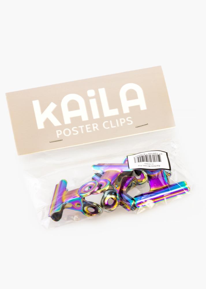 KAILA Poster Clip Rainbow 40 mm - 4 buc.