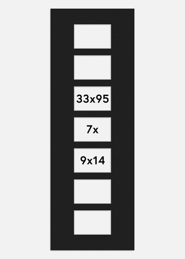 Paspartu Negru 33x95 cm - Colaj 7 Fotografii (9x14 cm)