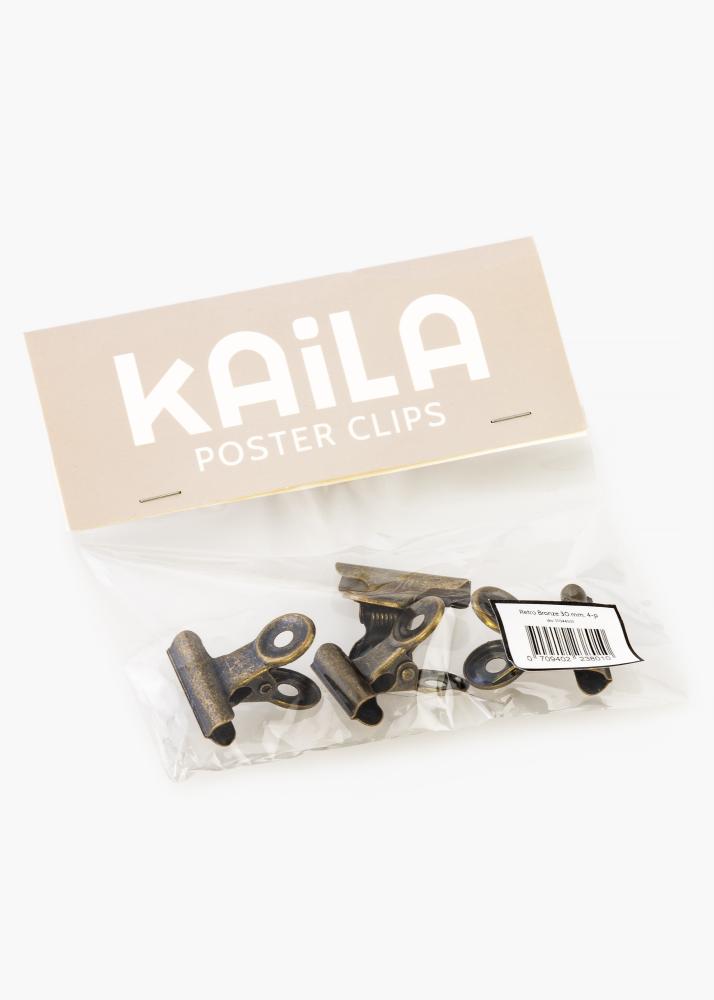 KAILA Poster Clip Retro Bronze 30 mm - 4 buc.