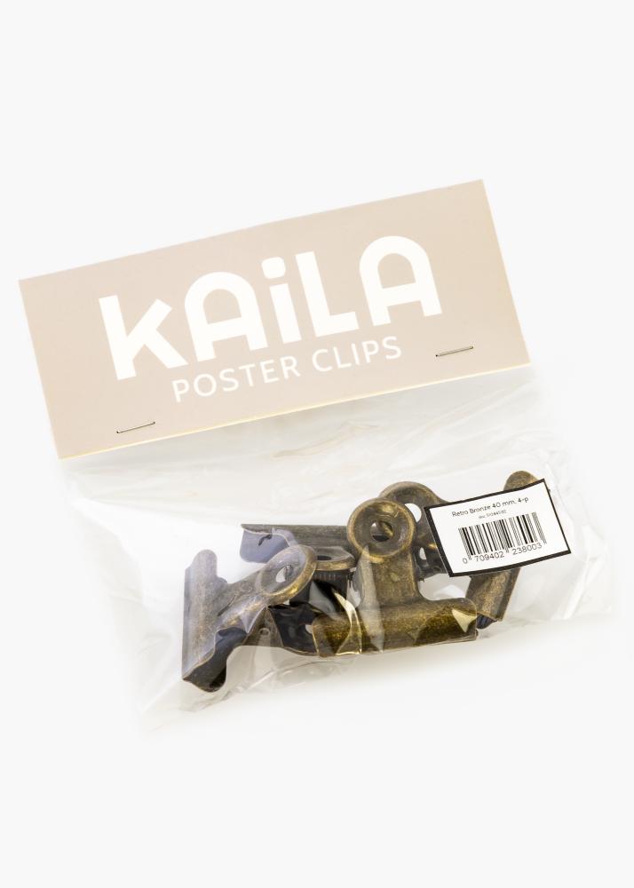 KAILA Poster Clip Retro Bronze 40 mm - 4 buc.