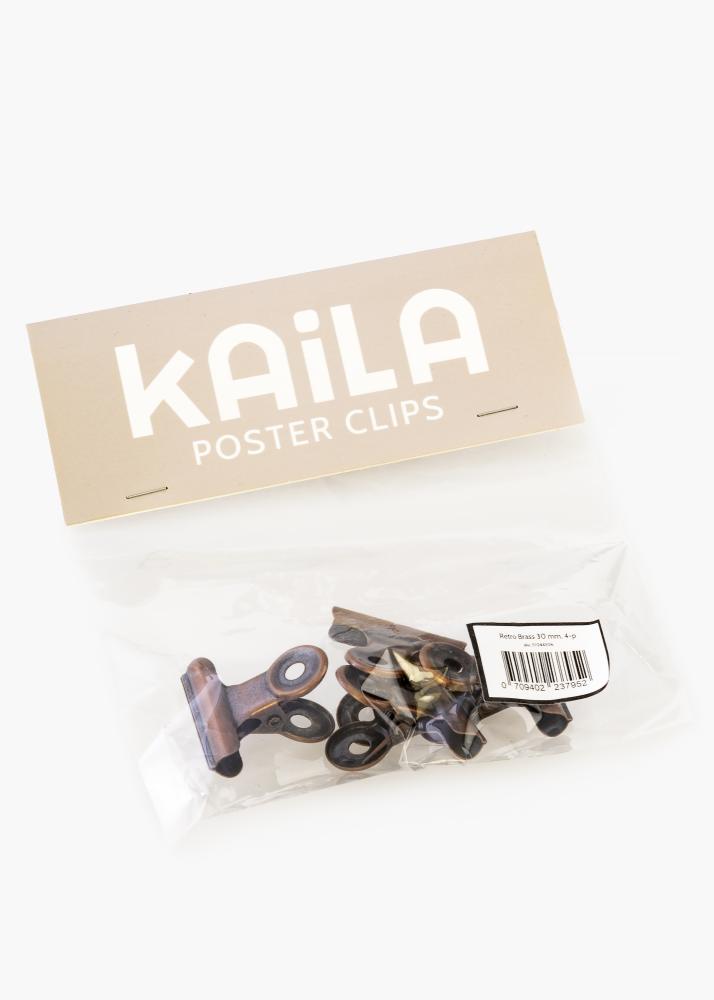 KAILA Poster Clip Retro Brass 30 mm - 4 buc.