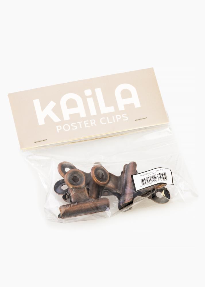 KAILA Poster Clip Retro Brass 40 mm - 4 buc.