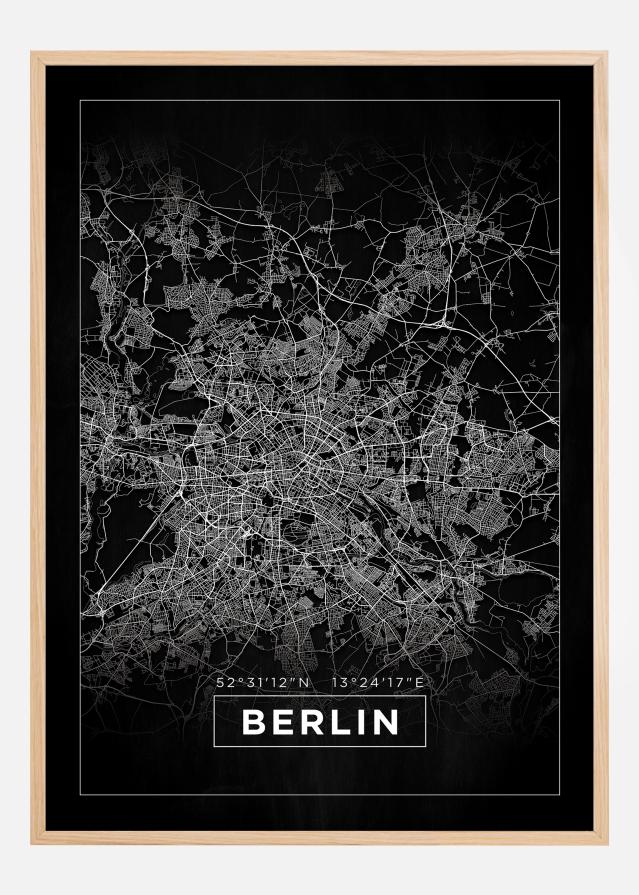 Hartă - Berlin - Negru Poster