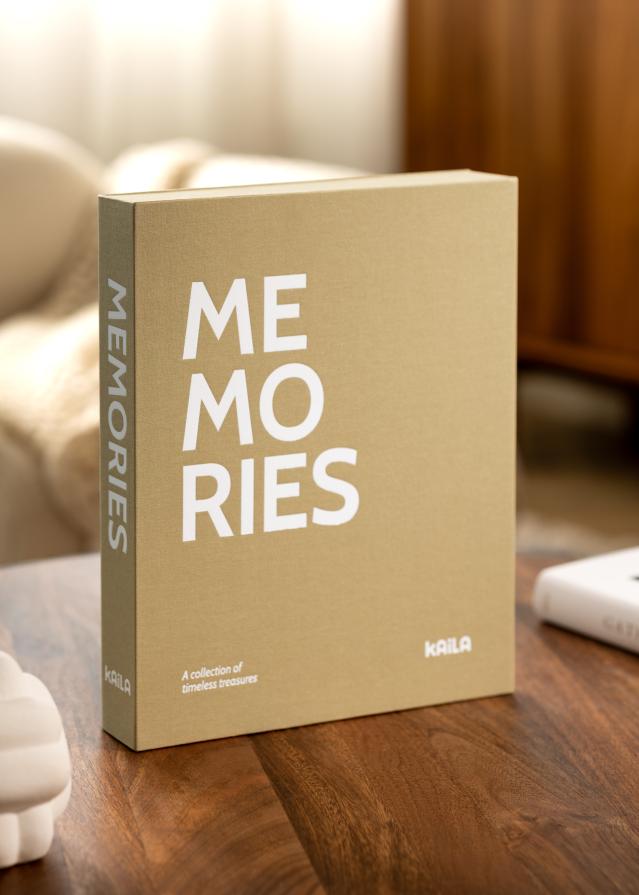 KAILA MEMORIES Vanilla - Coffee Table Photo Album (60 Negre Pagini / 30 foi)