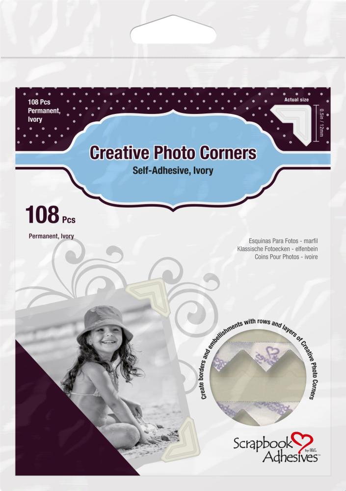 3L Creative Photo Corners Alb - 108 buc.