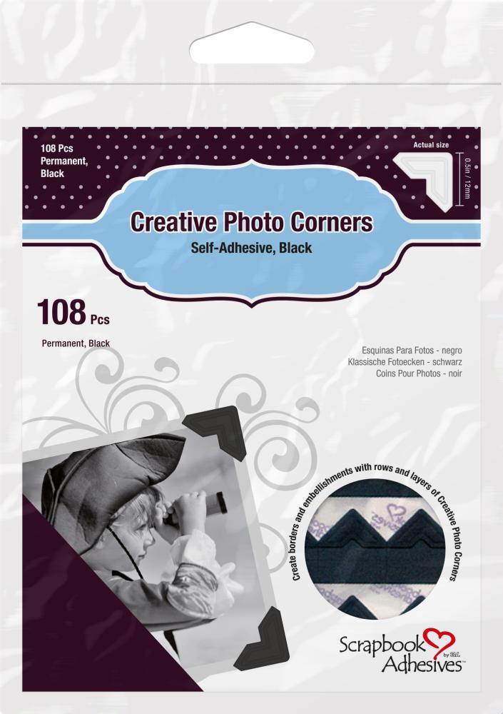 3L Creative Photo Corners Negru - 108 buc.