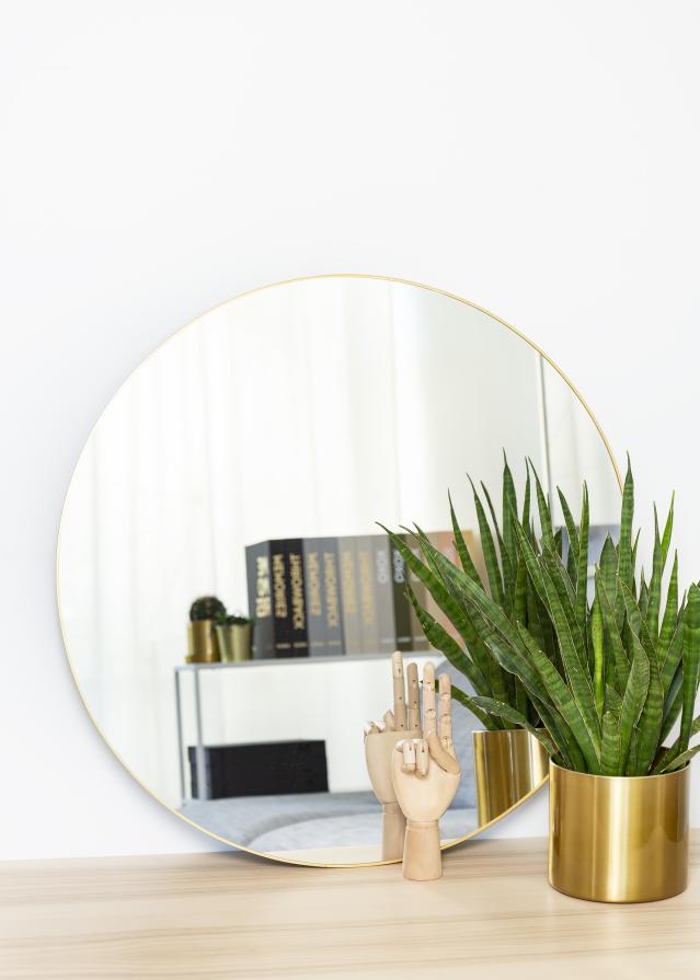 KAILA Round Mirror - Thin Brass 70 cm Ø