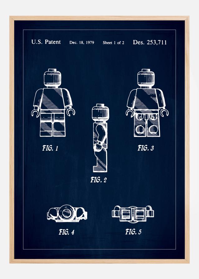 Schiță - Lego în - Albastru Poster